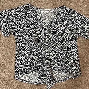 Beacon - Jackie Tie Front Button Down Knit Top